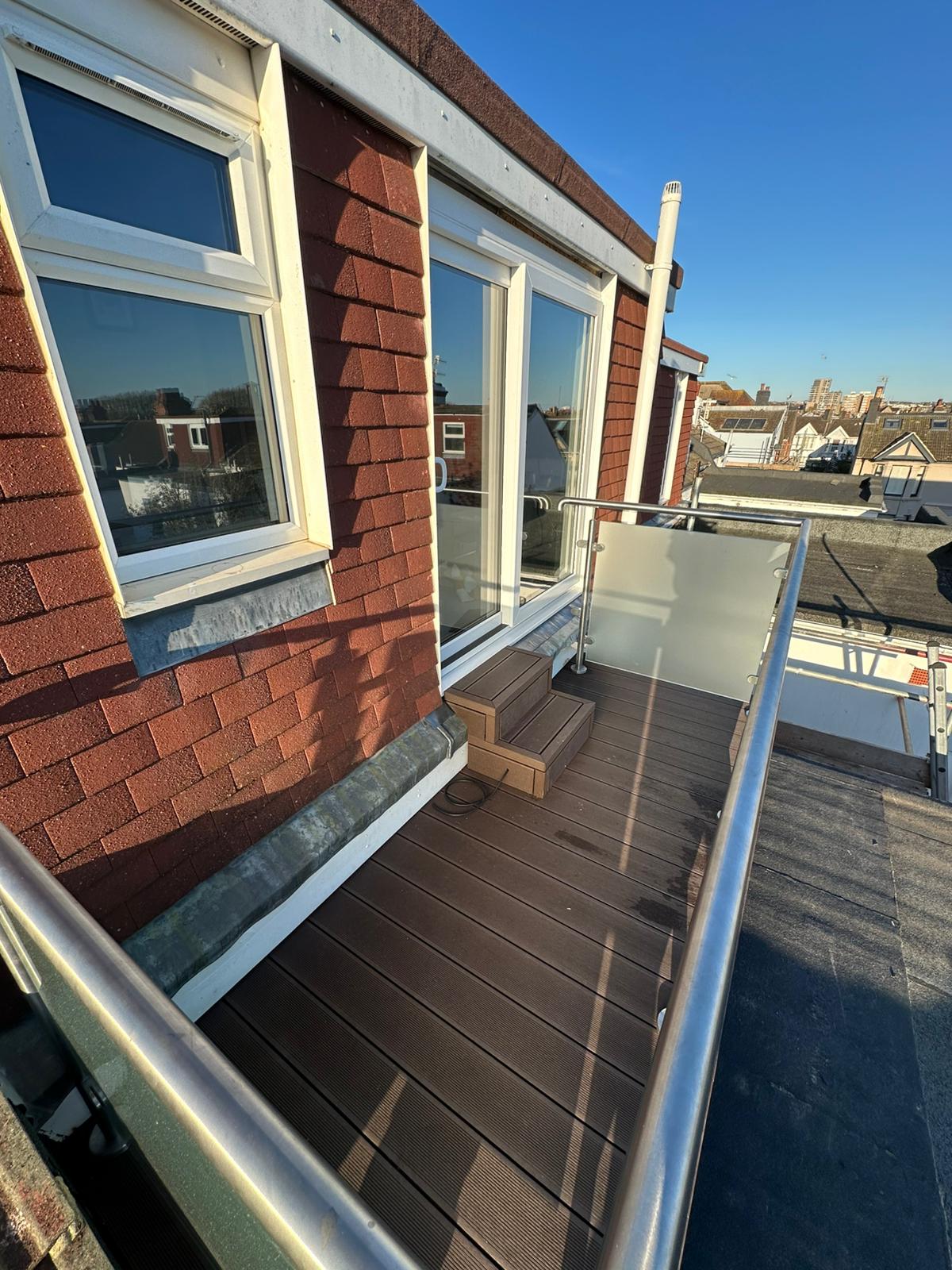 Close-up detail from the finished balcony project in Hove