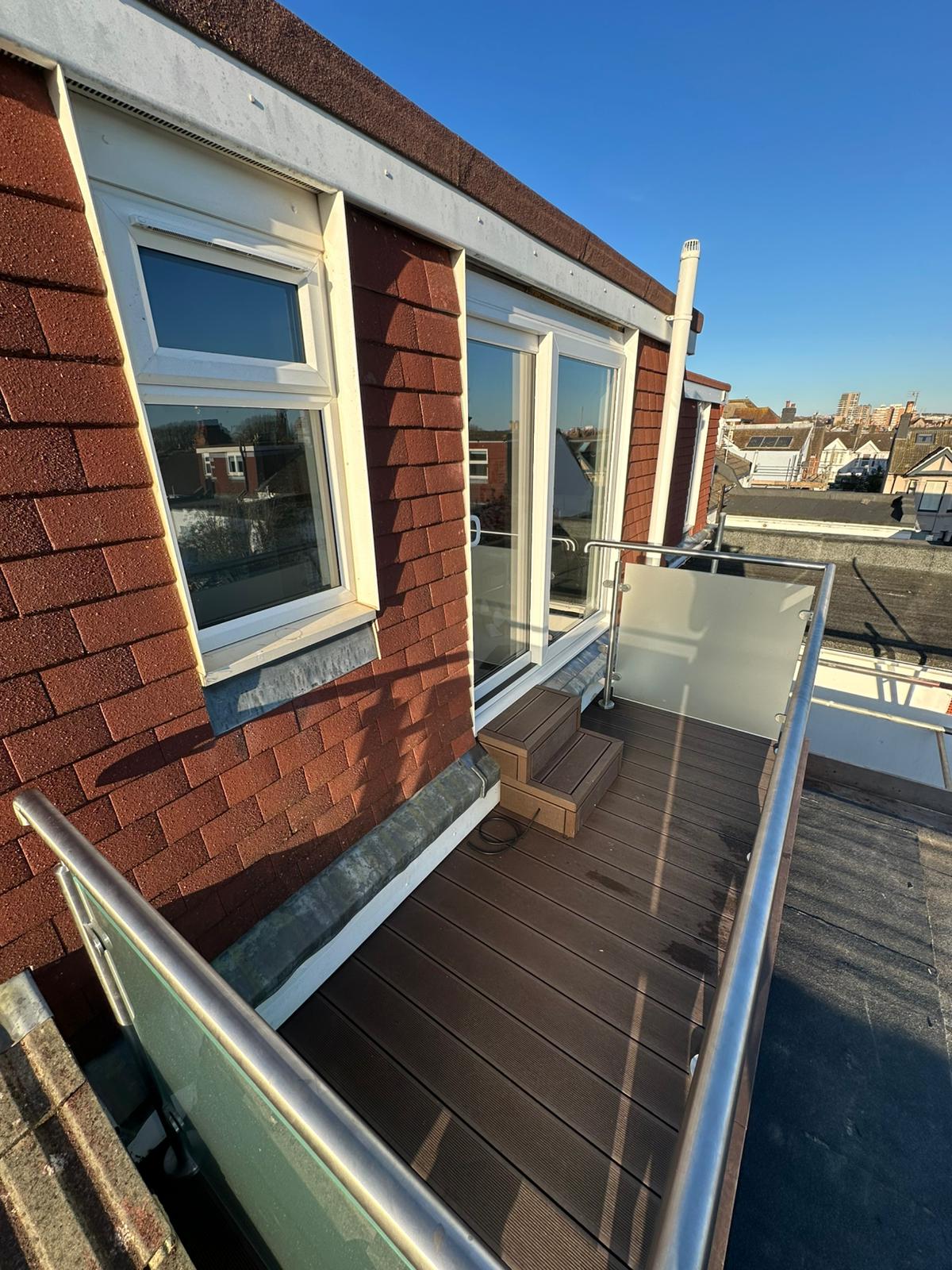 Close-up detail from the finished balcony project in Hove