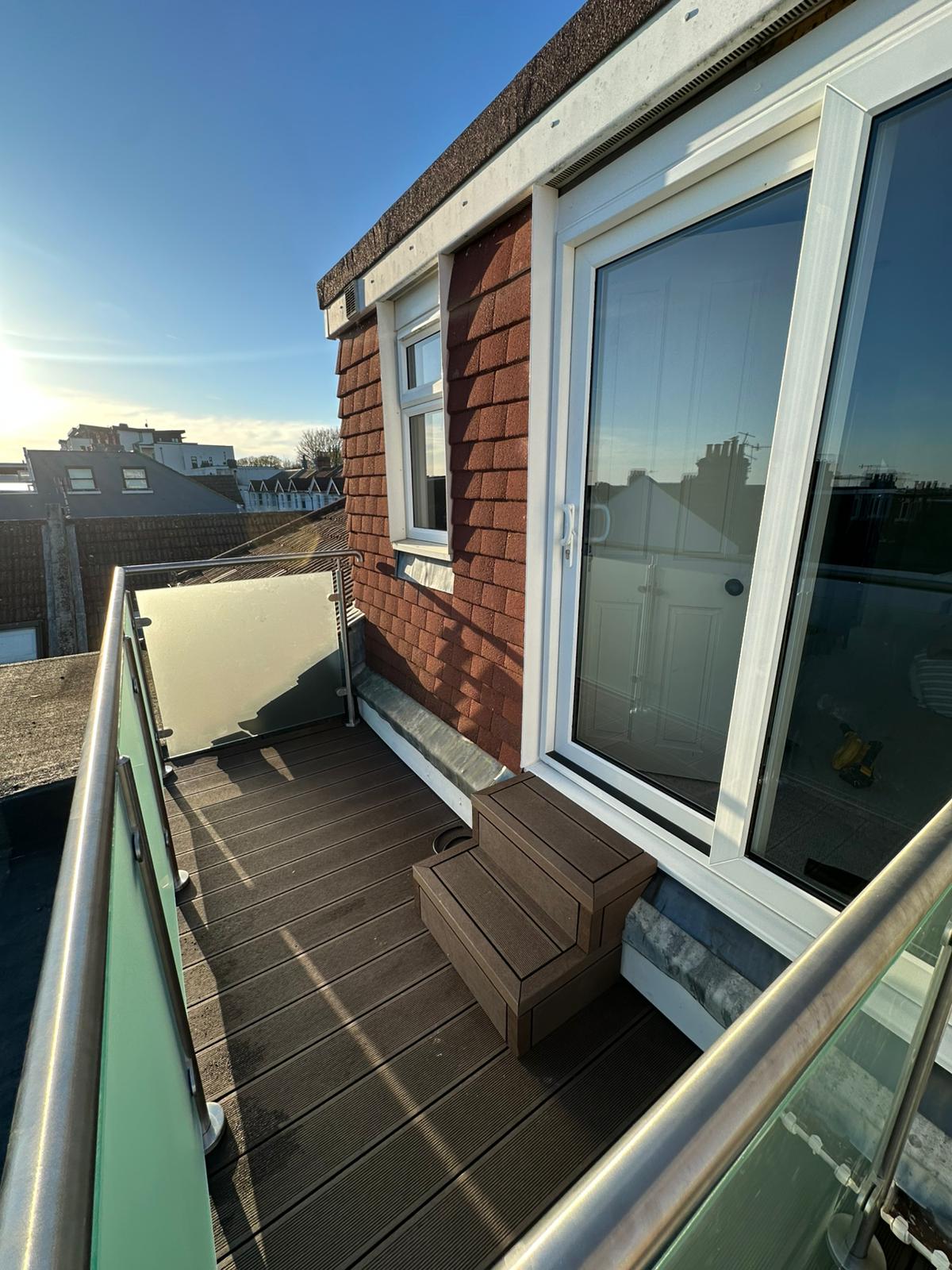 Close-up detail from the finished balcony project in Hove