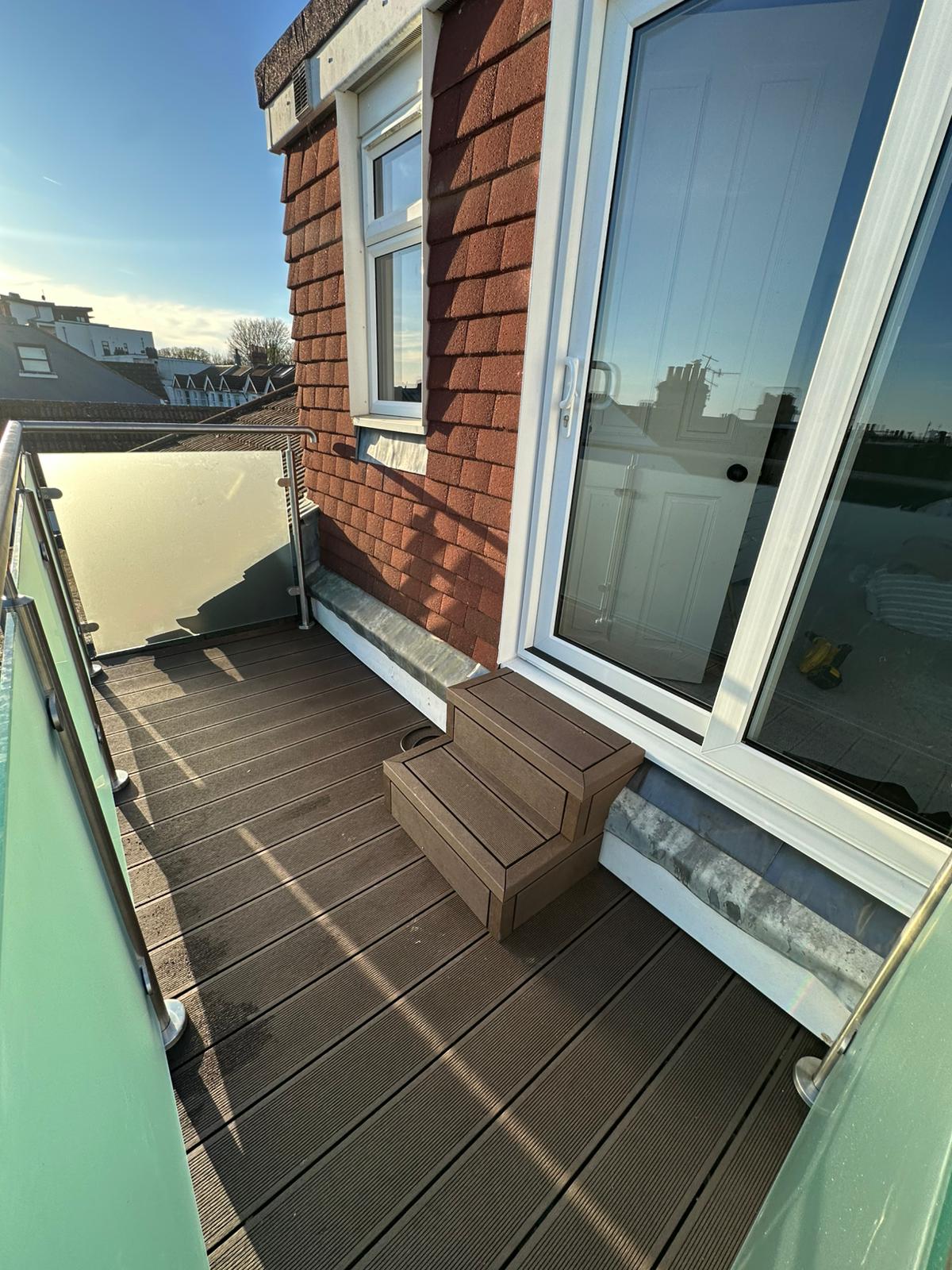 Close-up detail from the finished balcony project in Hove