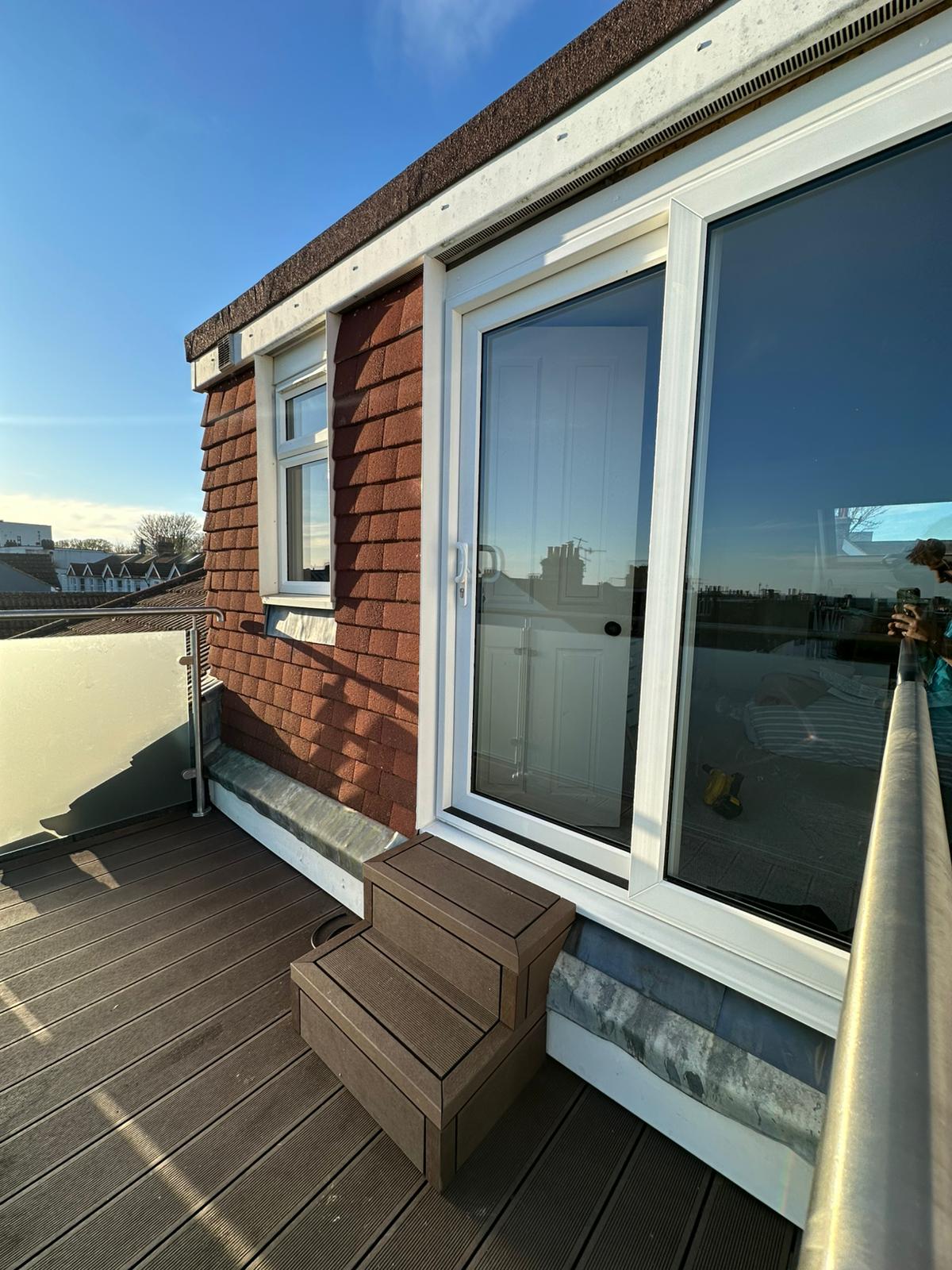 Close-up detail from the finished balcony project in Hove