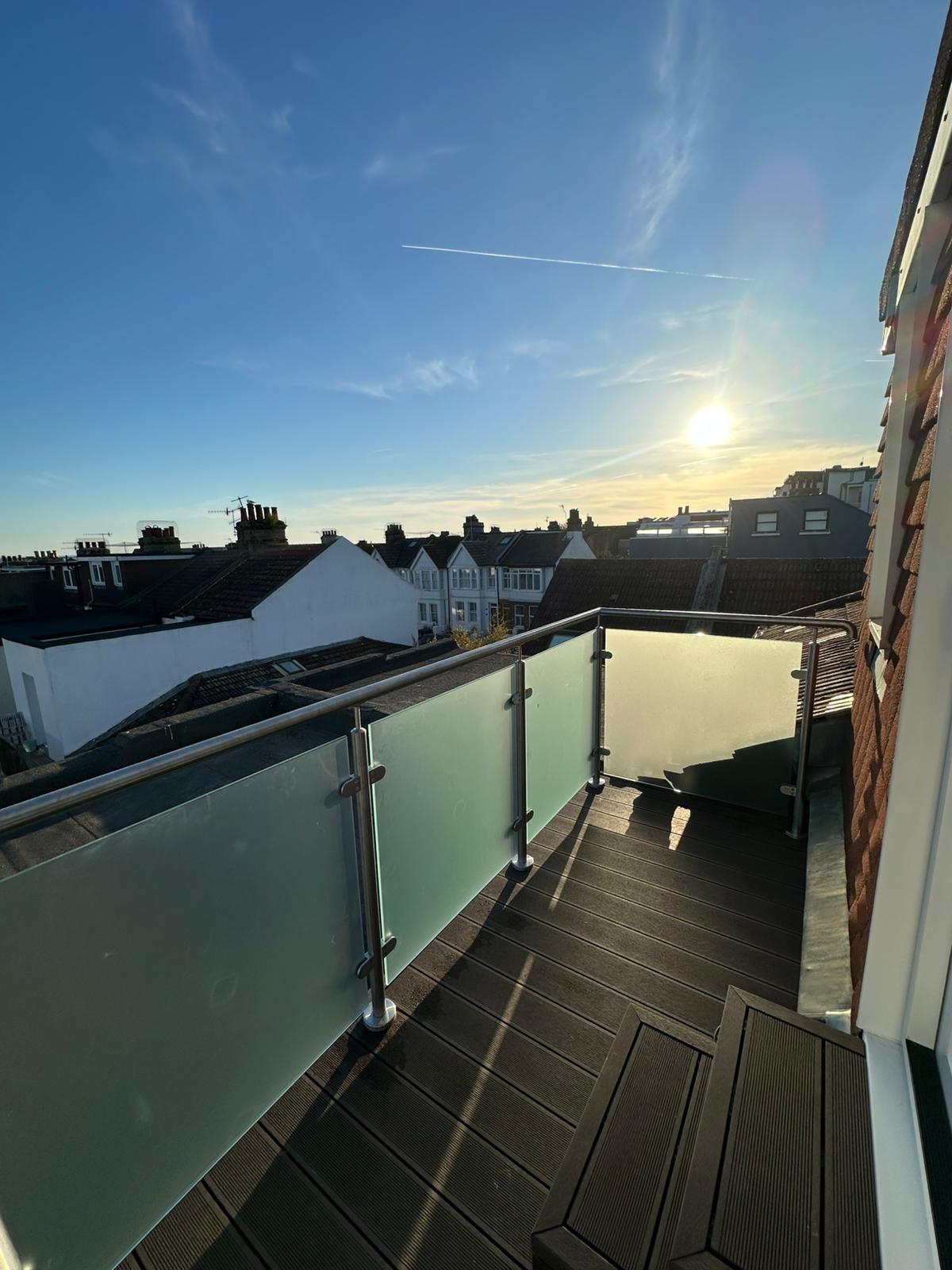 Close-up detail from the finished balcony project in Hove