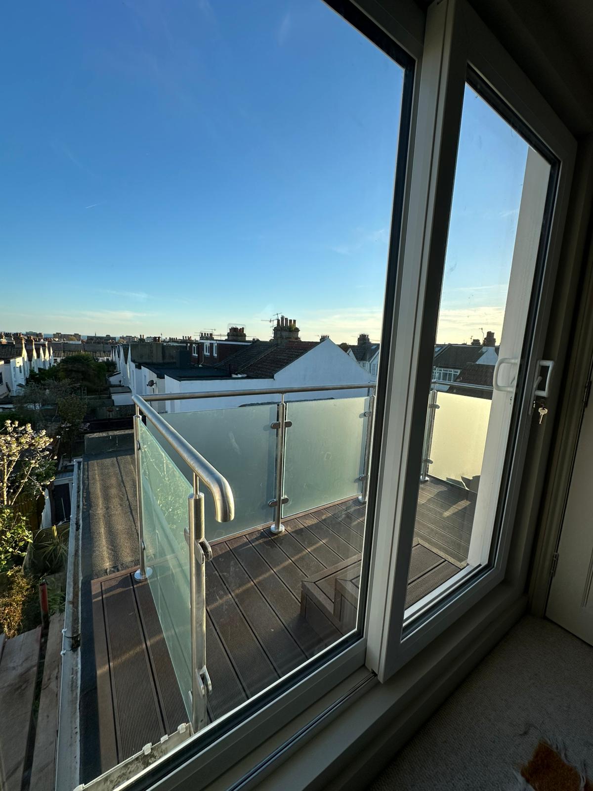Close-up detail from the finished balcony project in Hove