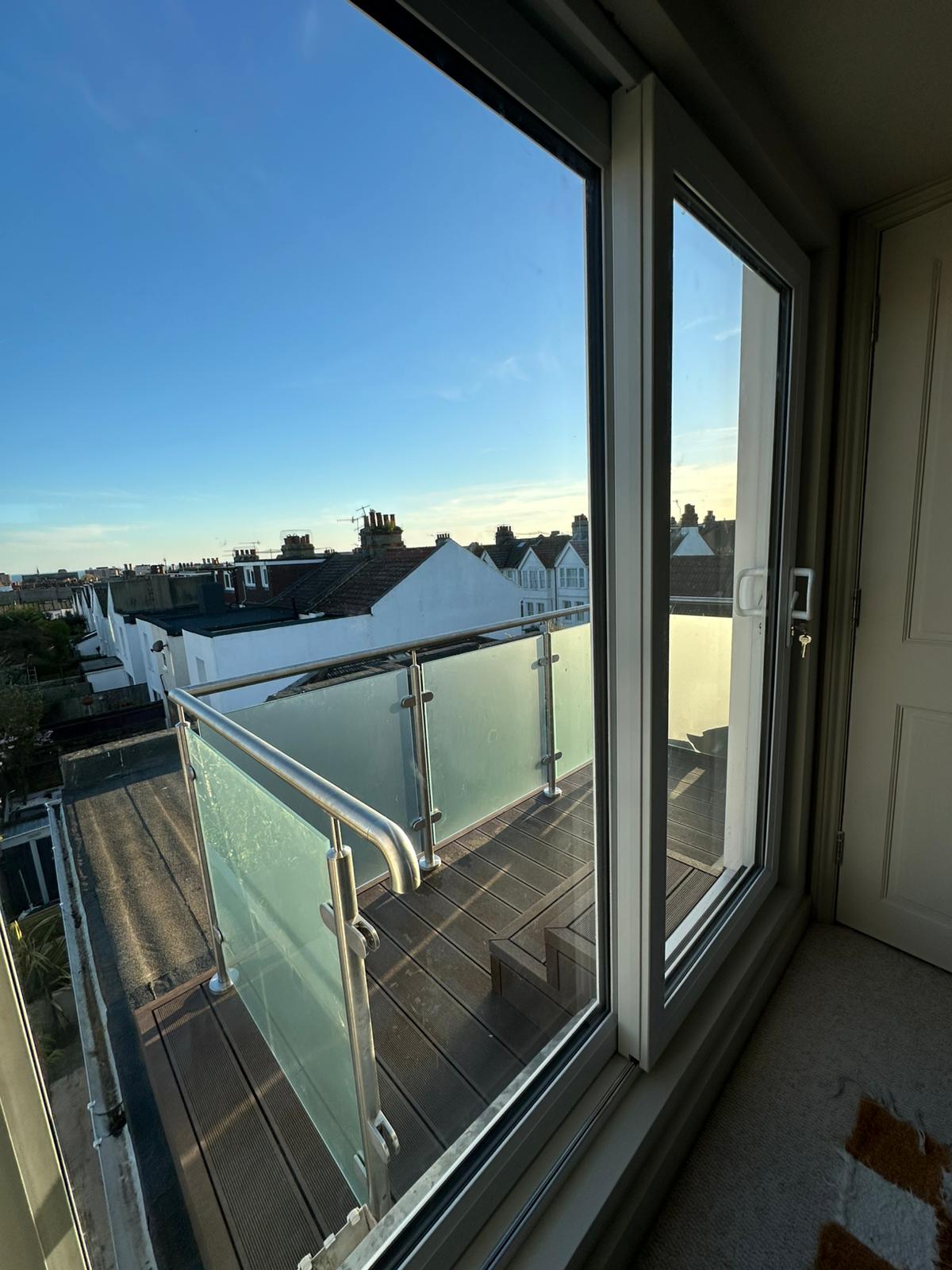 Close-up detail from the finished balcony project in Hove