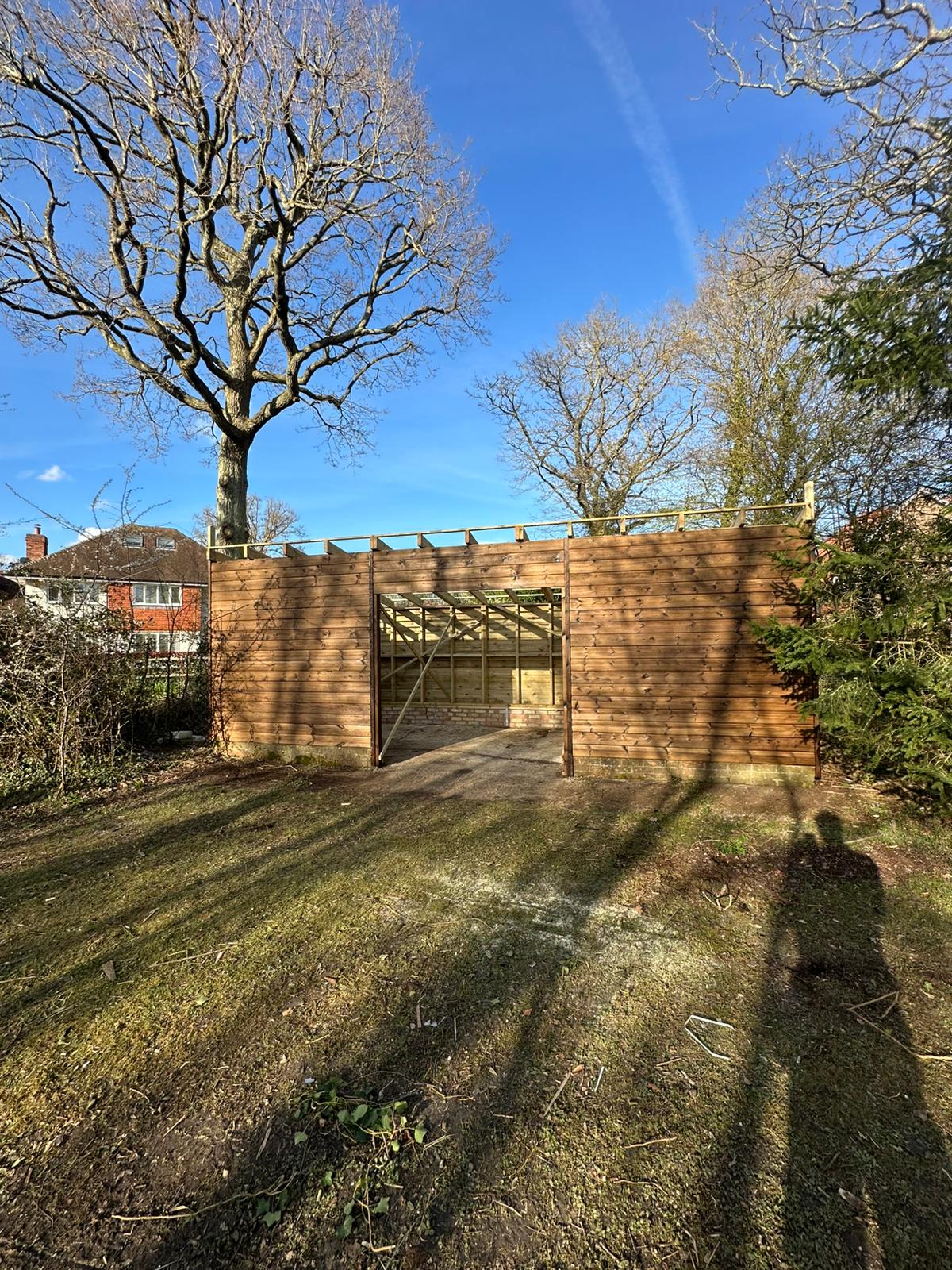 Cabin build project in progress in Burgess Hill
