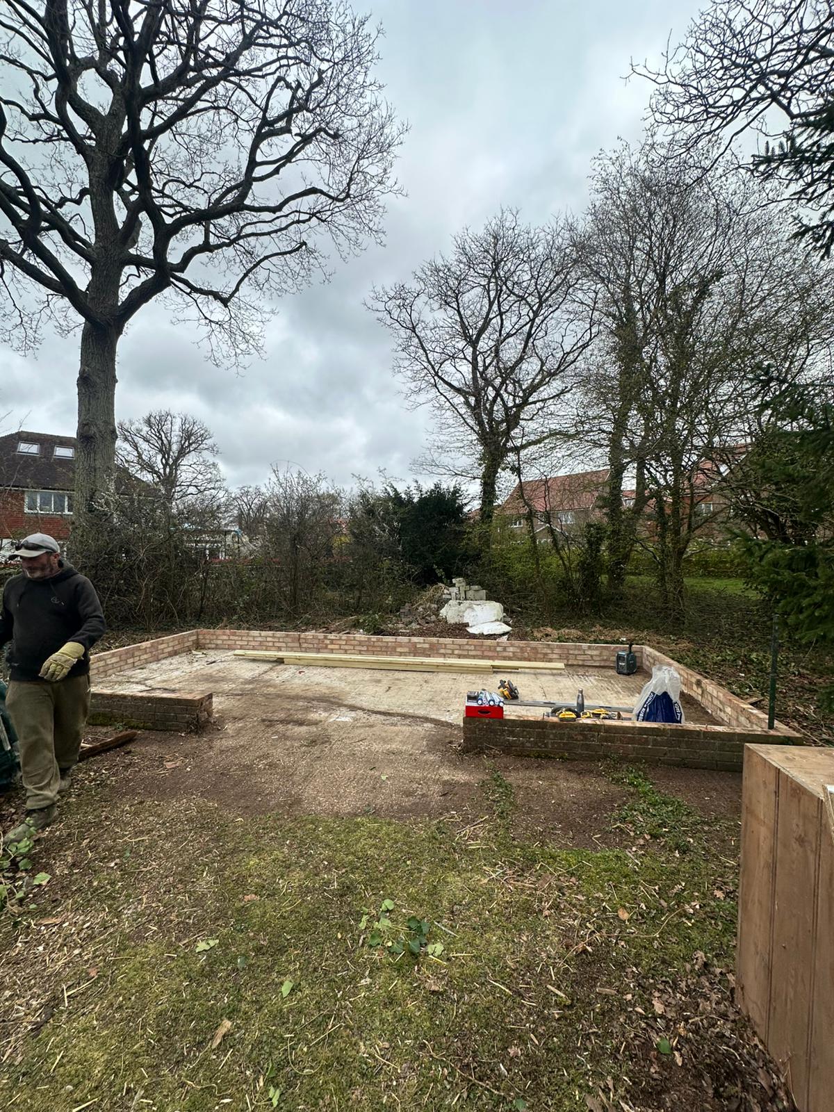 Cabin build project in progress in Burgess Hill