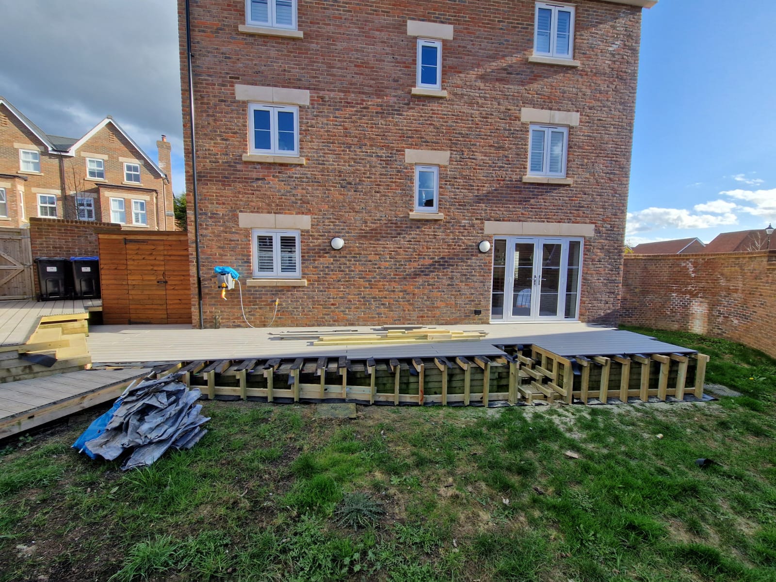 Decking project in progress in Burgess Hill