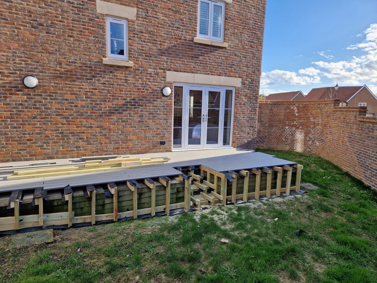 Decking project in progress in Burgess Hill