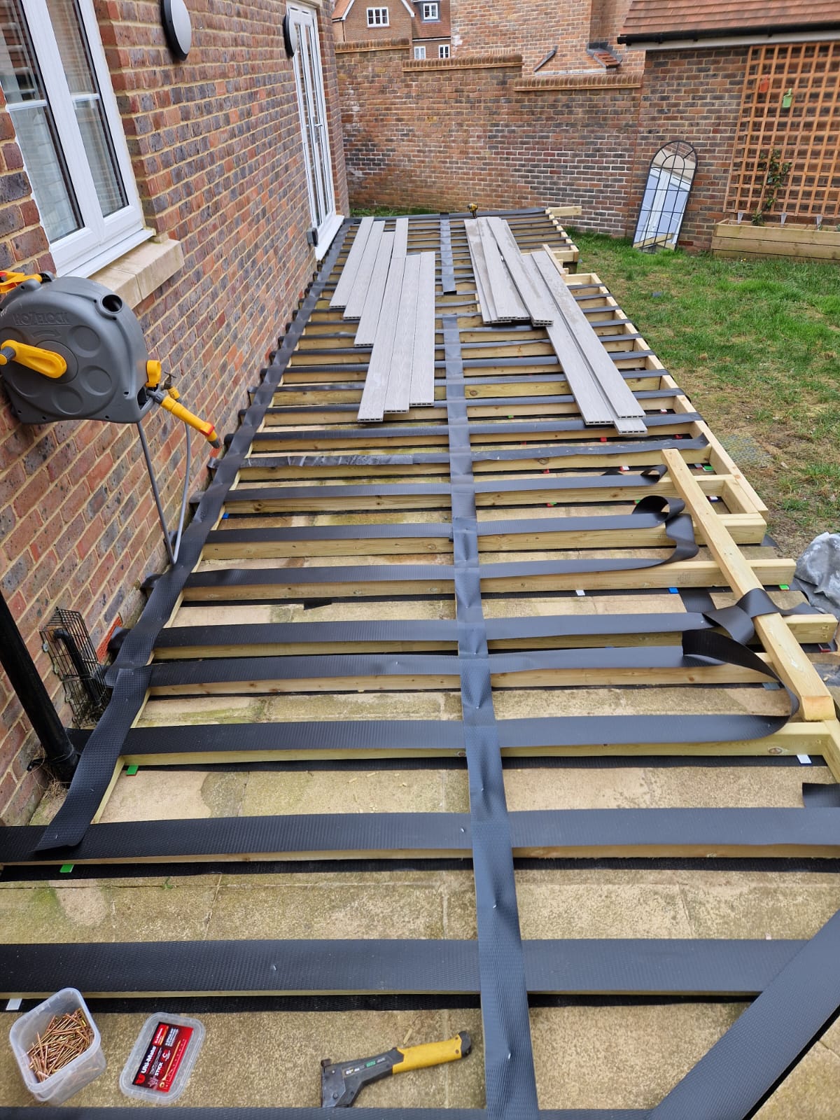 Decking project in progress in Burgess Hill