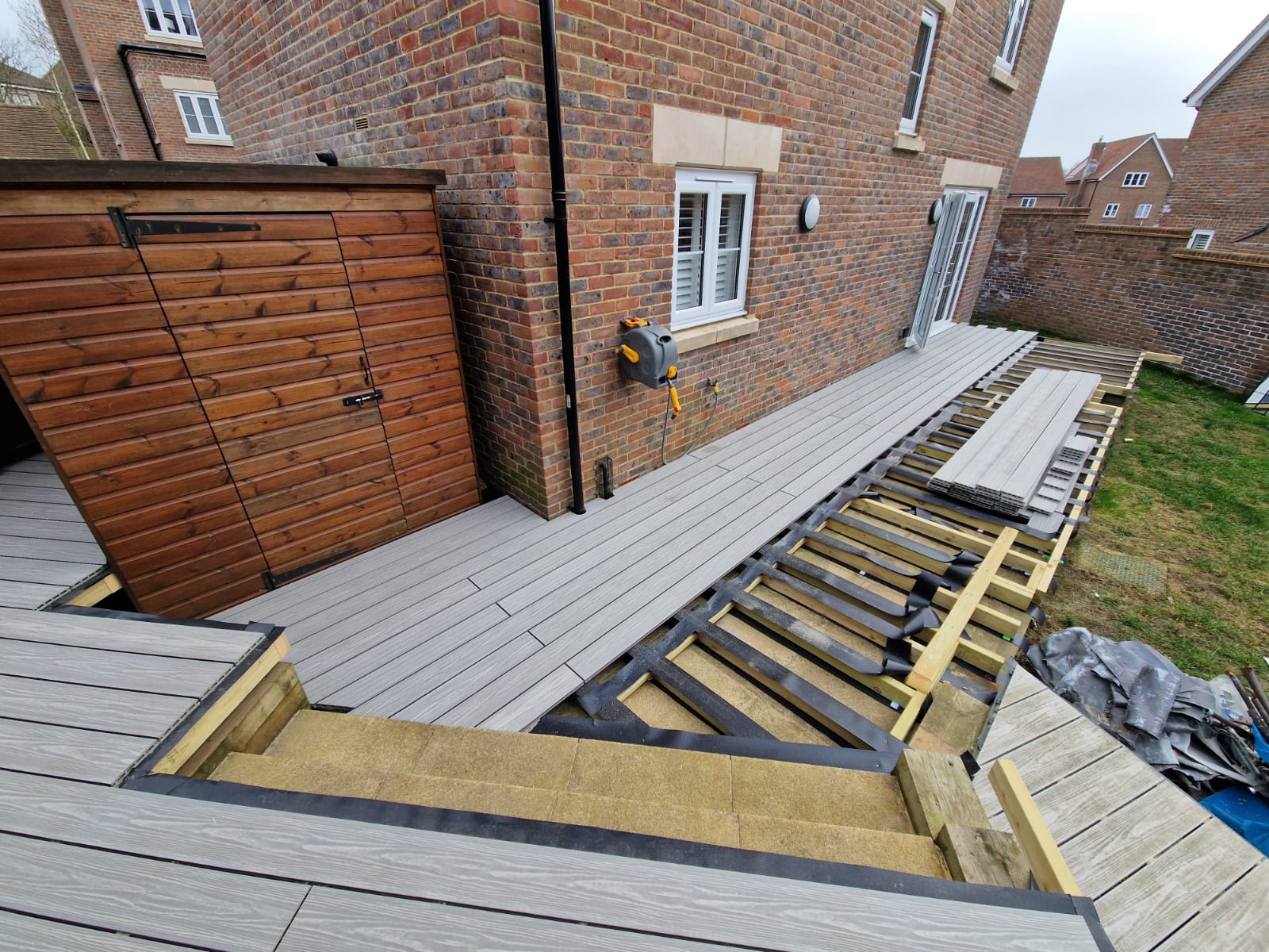 Decking project in progress in Burgess Hill