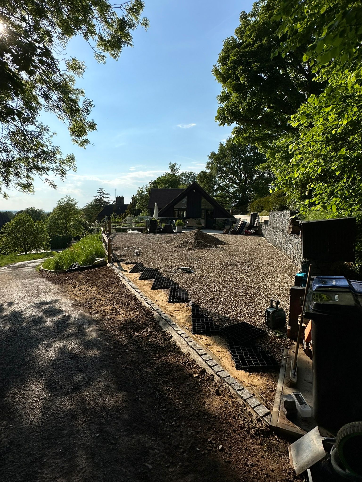 Driveway project in progress in Hassocks