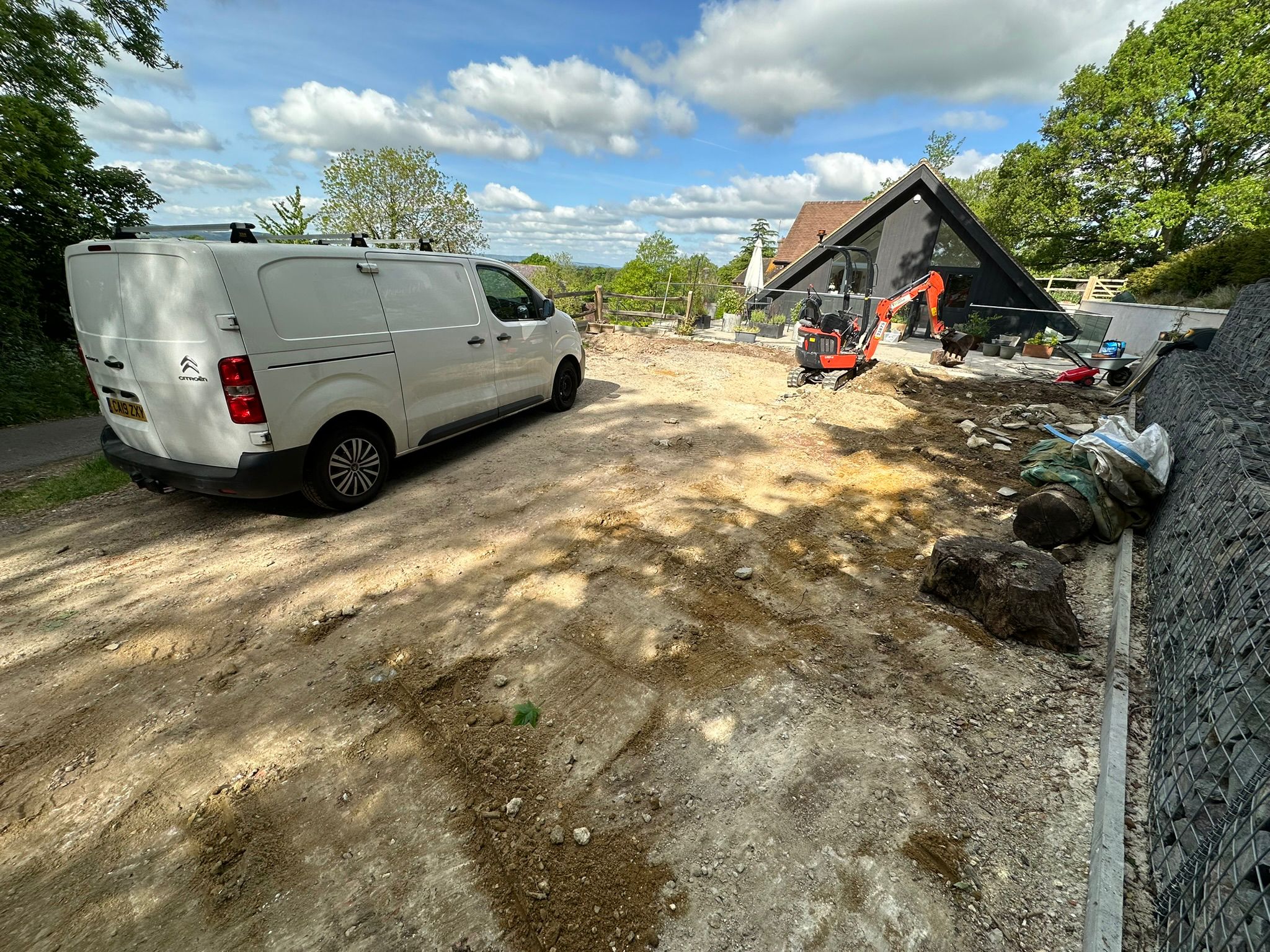 Driveway project in progress in Hassocks