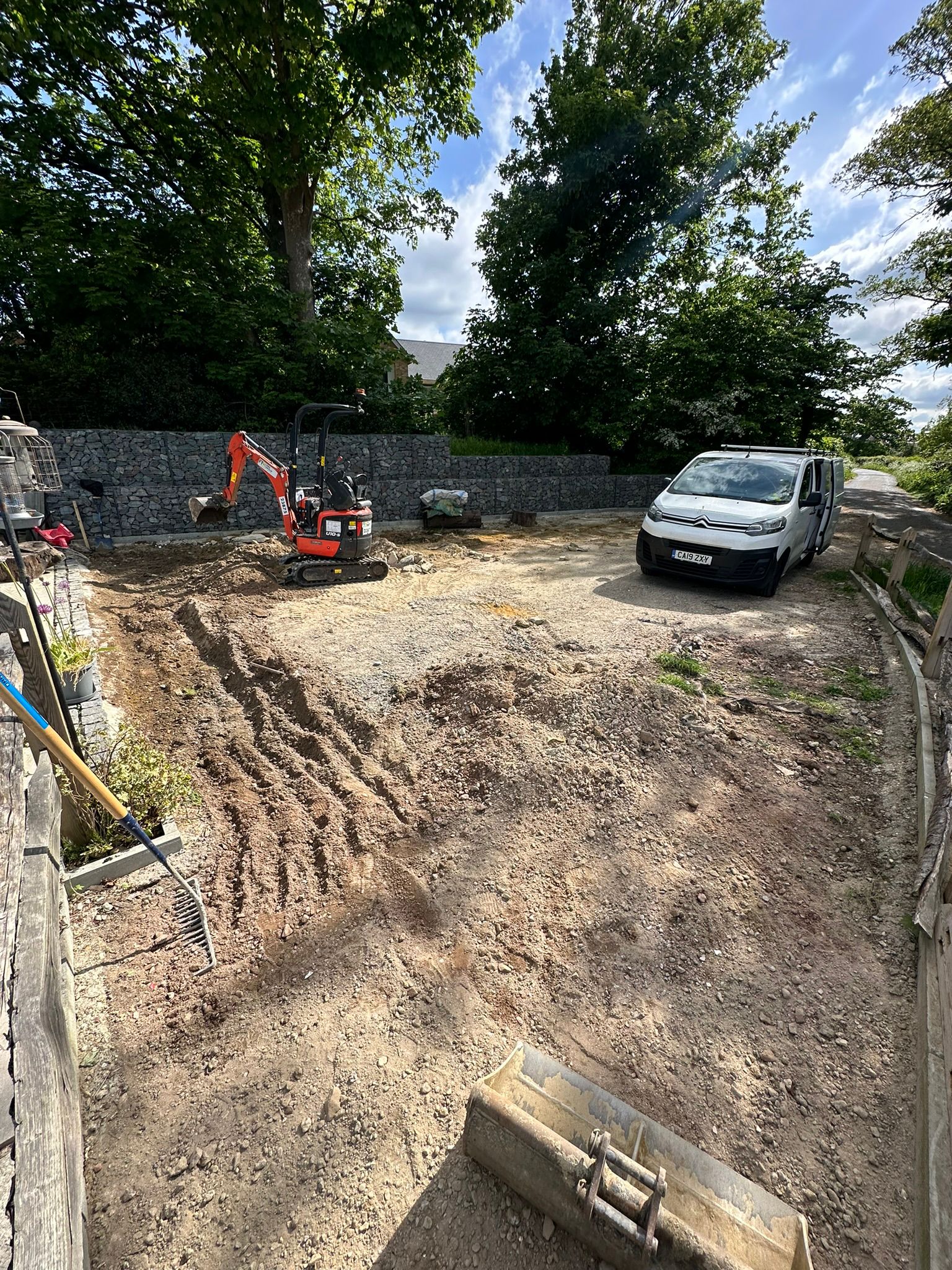 Driveway project in progress in Hassocks