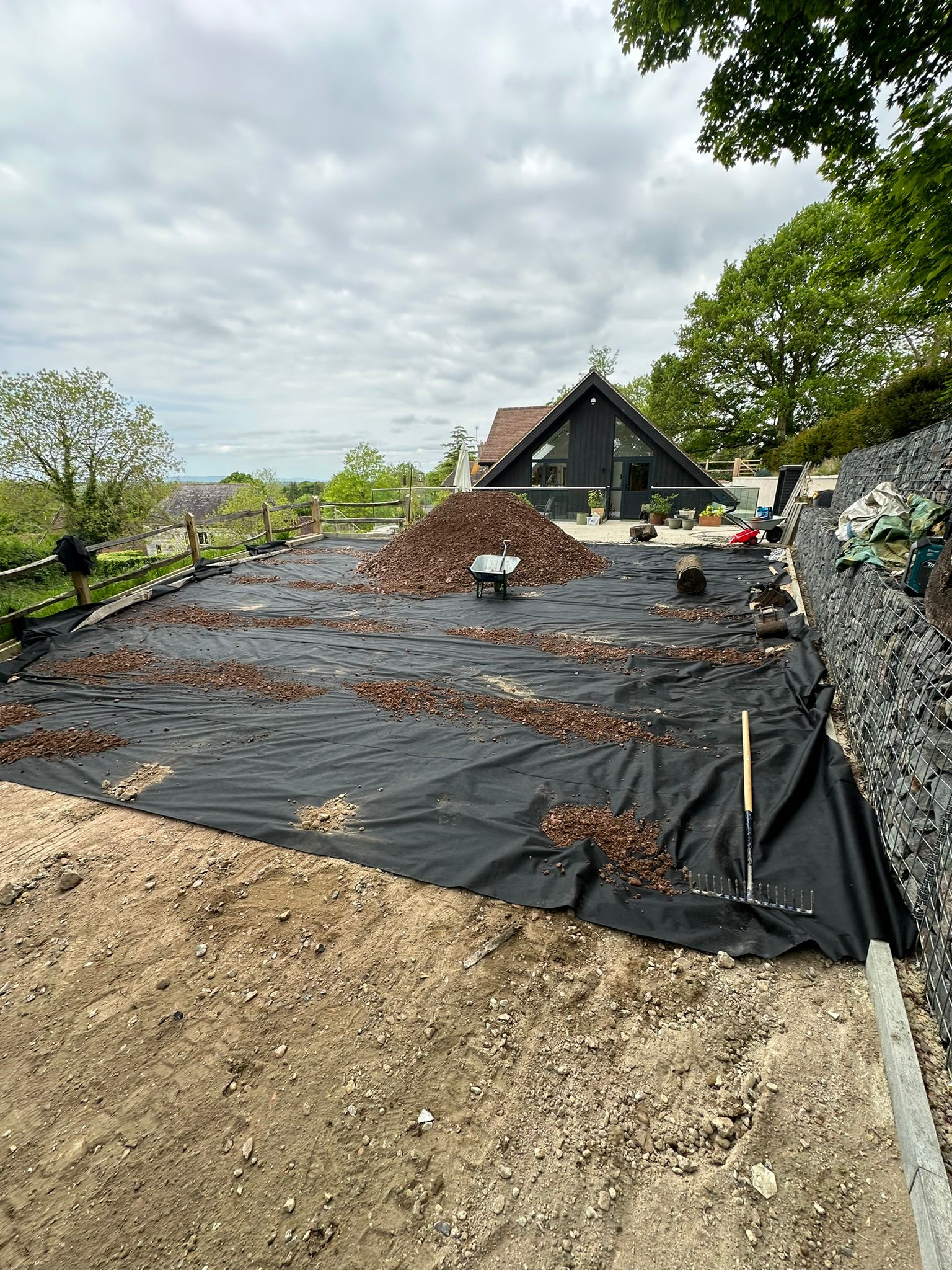 Driveway project in progress in Hassocks