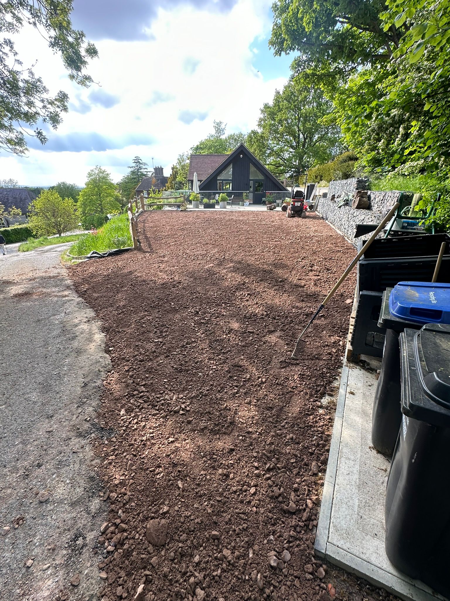 Driveway project in progress in Hassocks