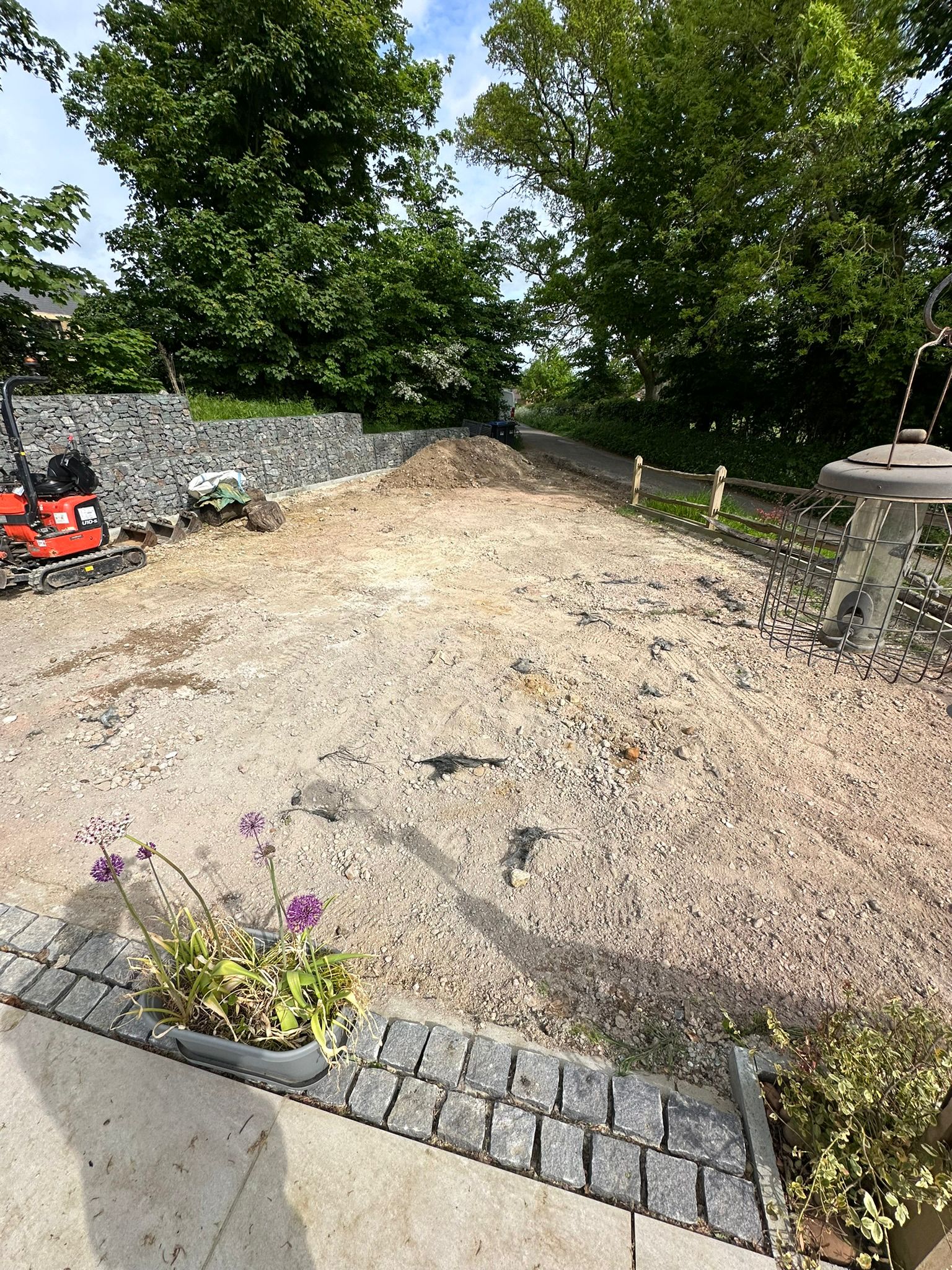 Driveway project in progress in Hassocks