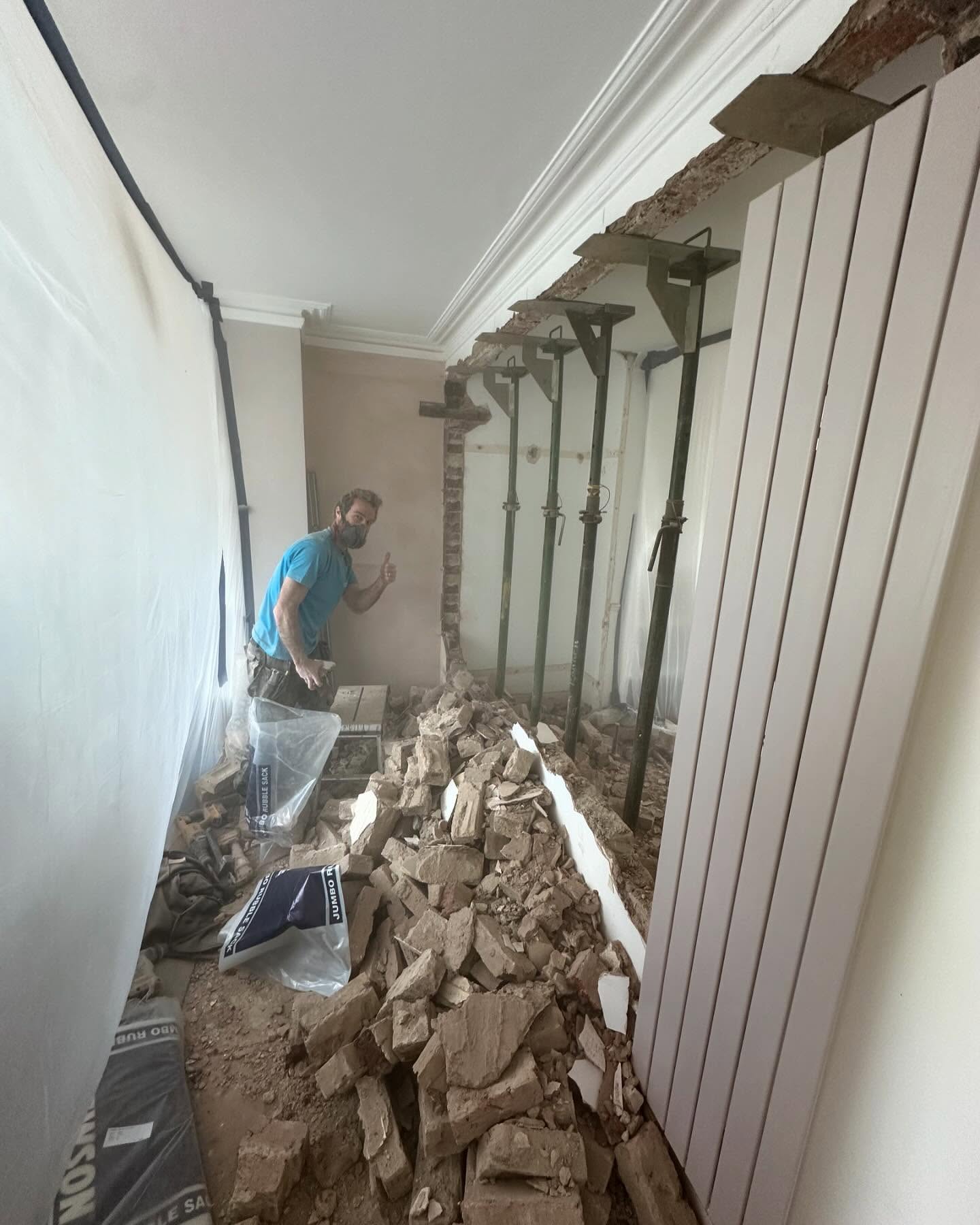 Open-plan living renovation in progress in Hove