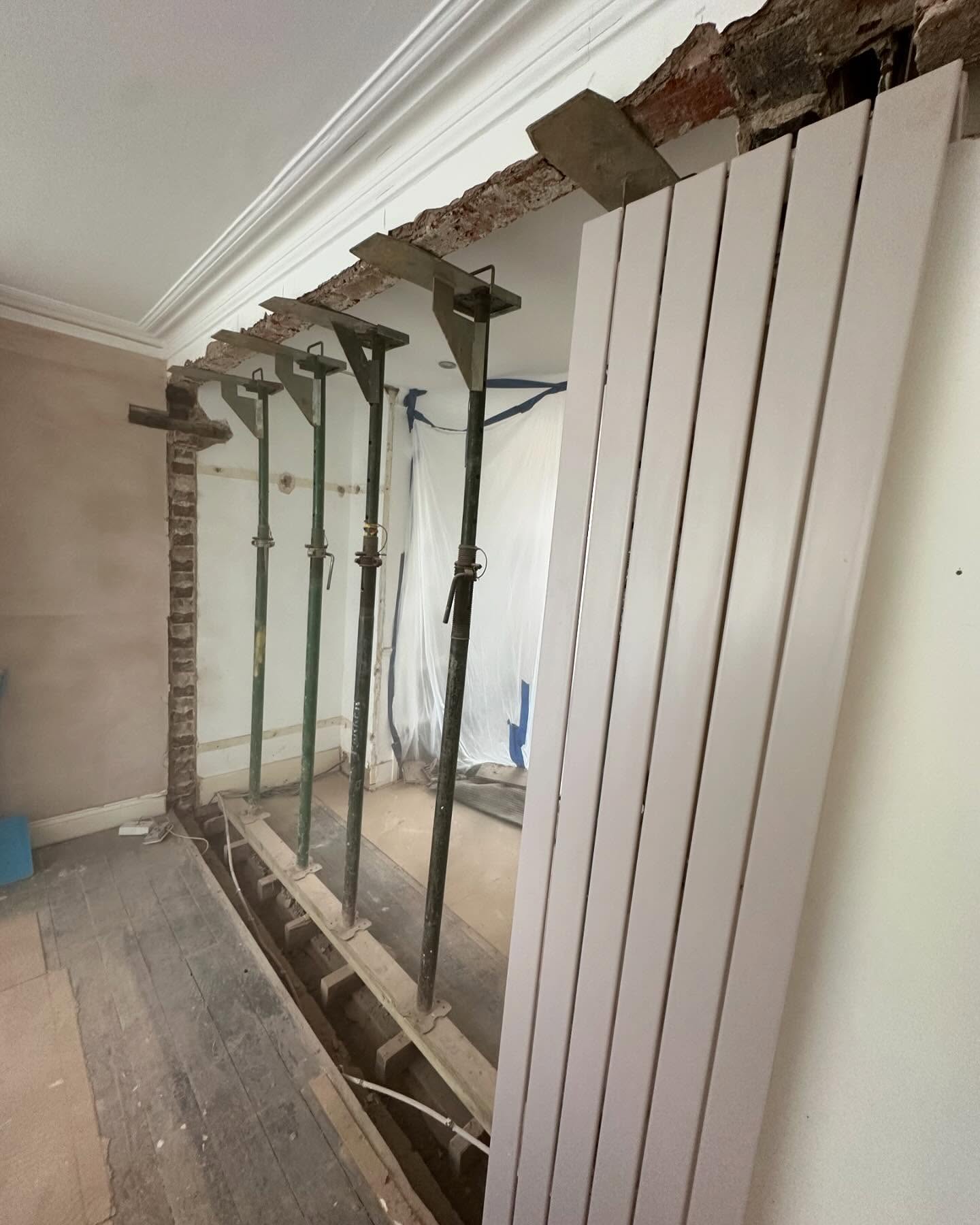 Open-plan living renovation in progress in Hove