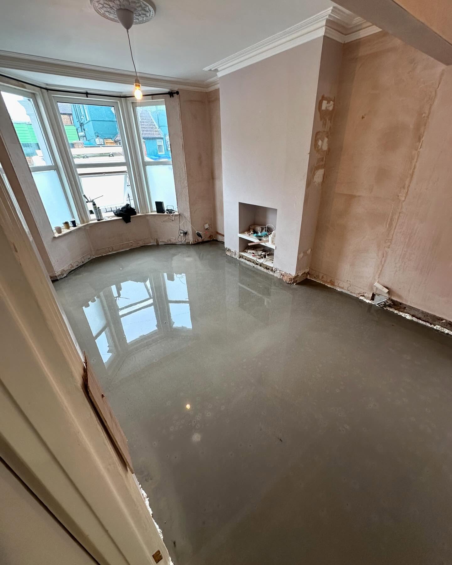 Open-plan living renovation in progress in Hove