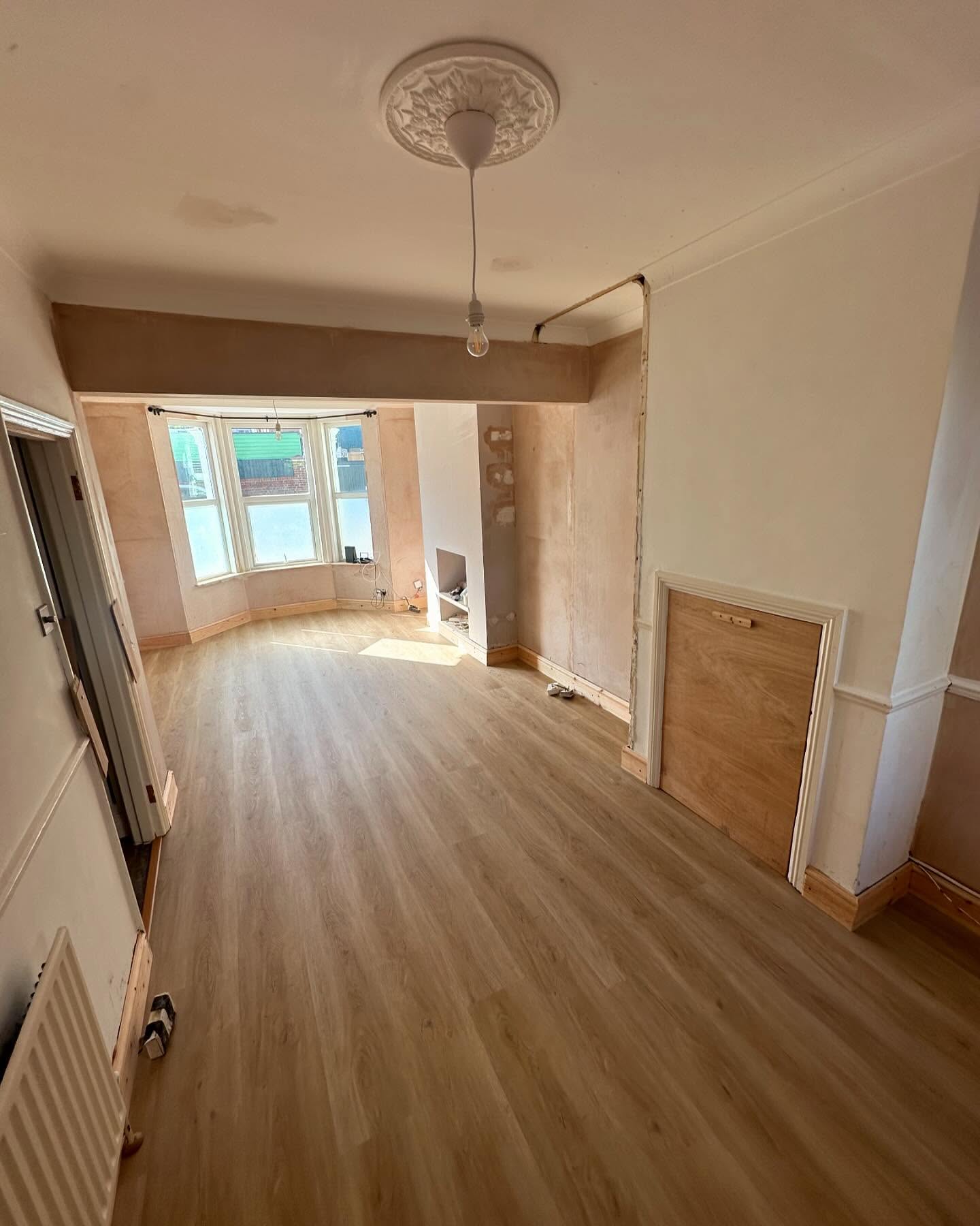 Completed open-plan living renovation in Hove