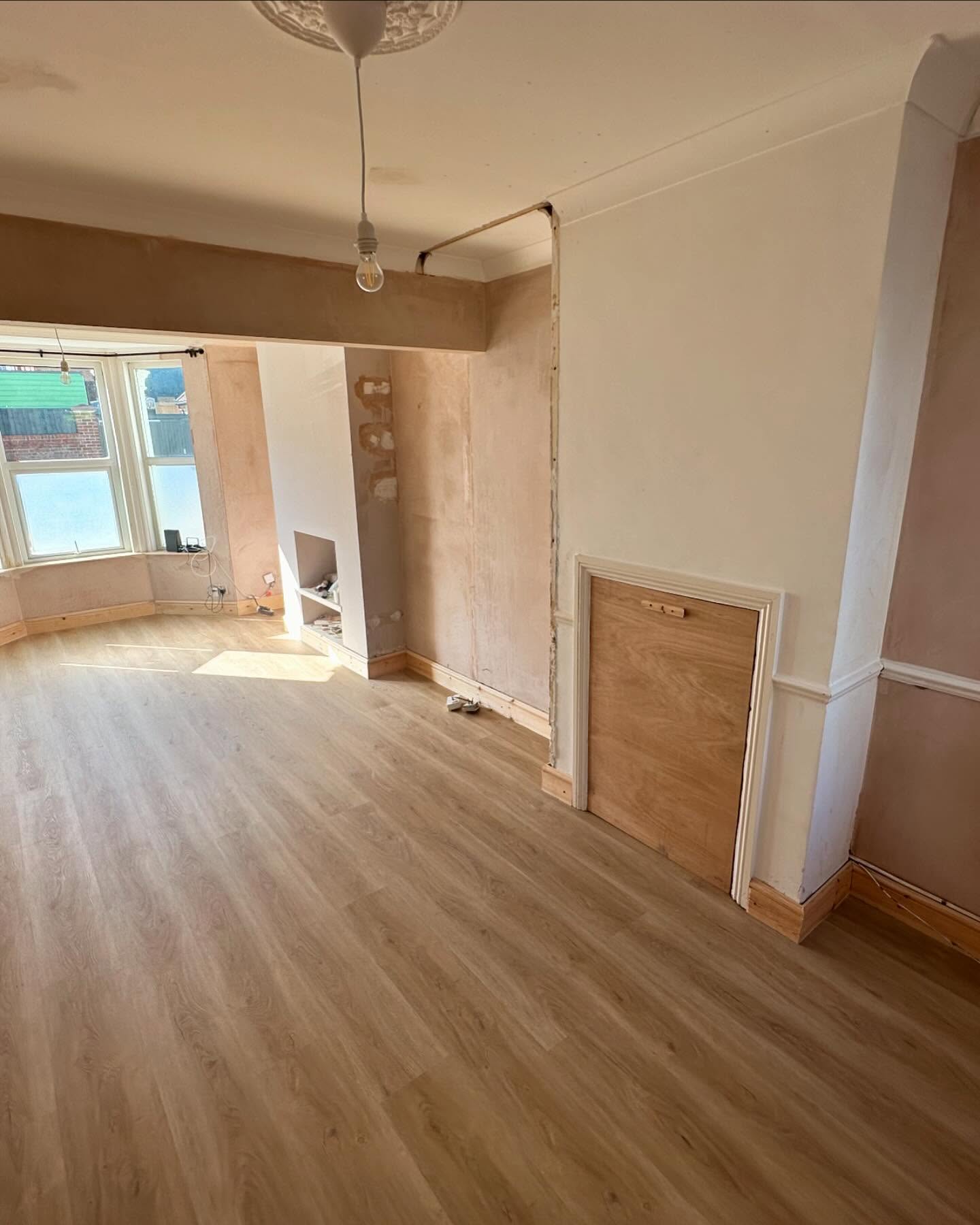 Completed open-plan living renovation in Hove