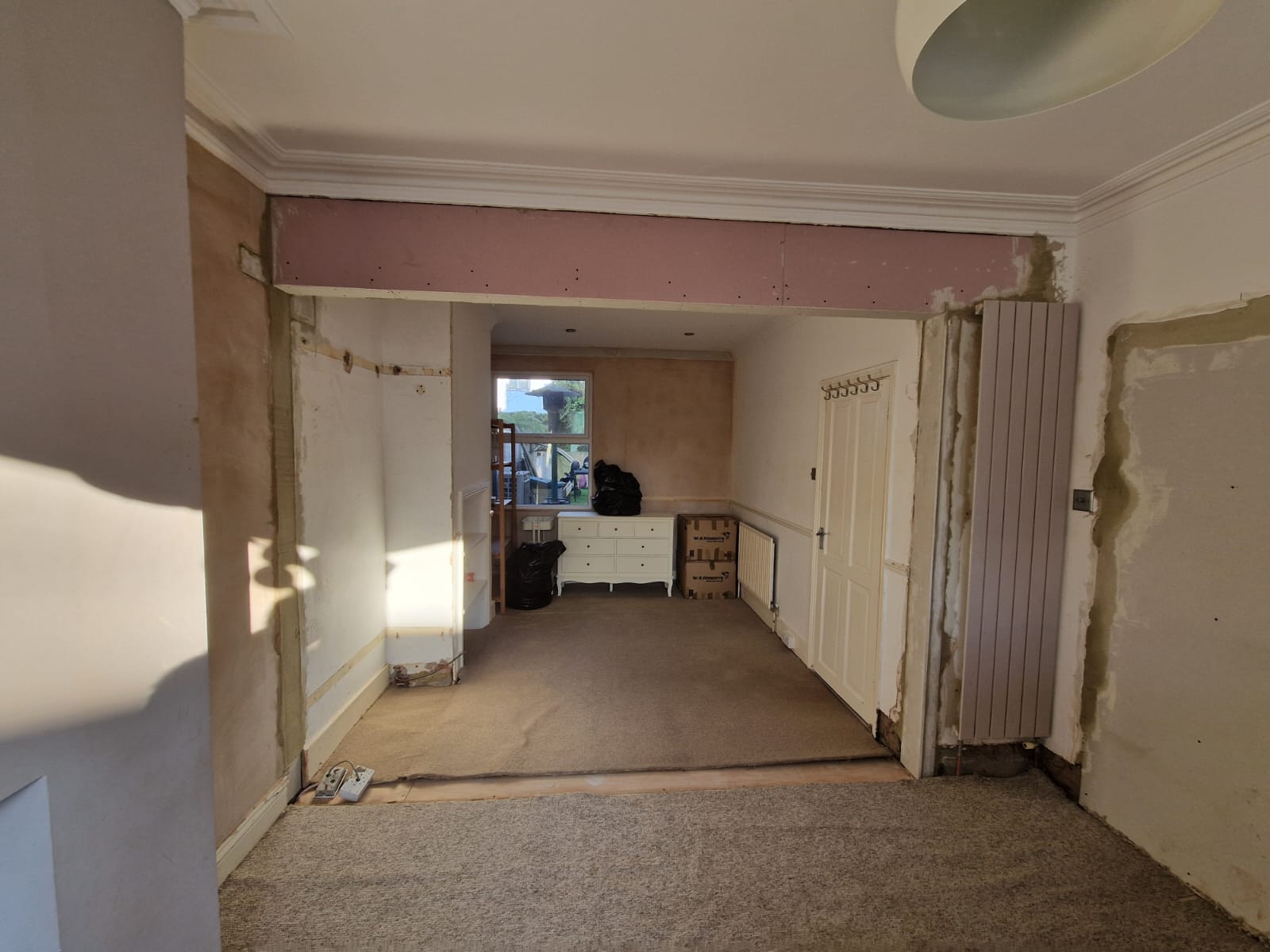 Close-up detail from the finished open-plan living renovation in Hove