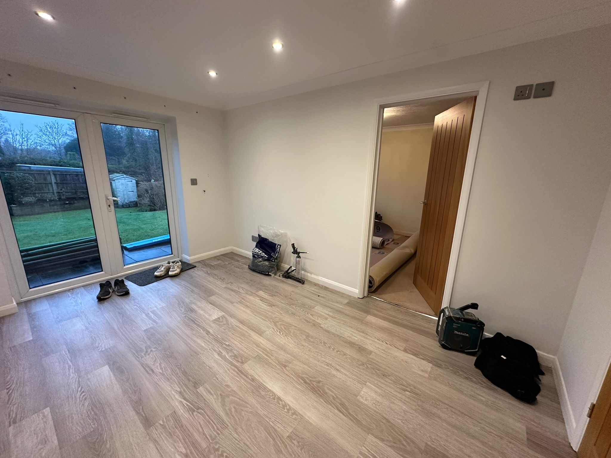 Before photo of the patio and internal wall project in Chiddingfold