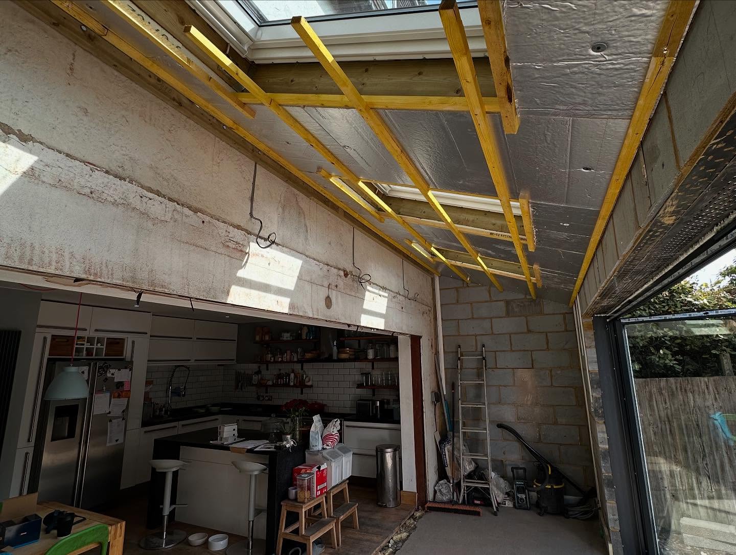 Rear extension project in progress in Brighton and Sussex