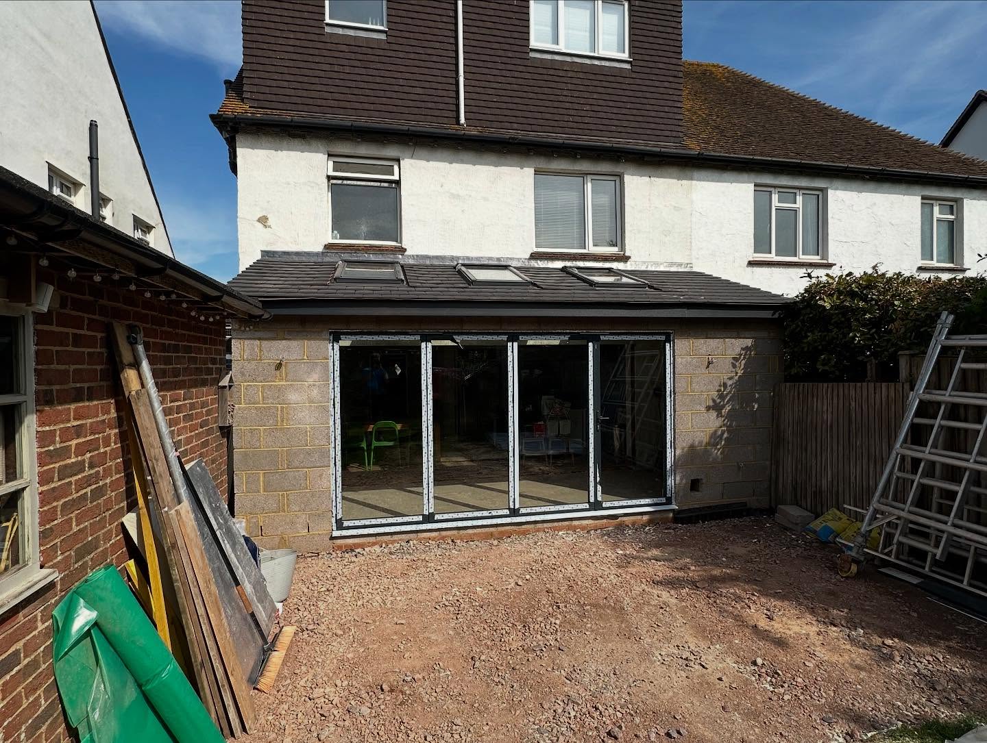 Rear extension project in progress in Brighton and Sussex