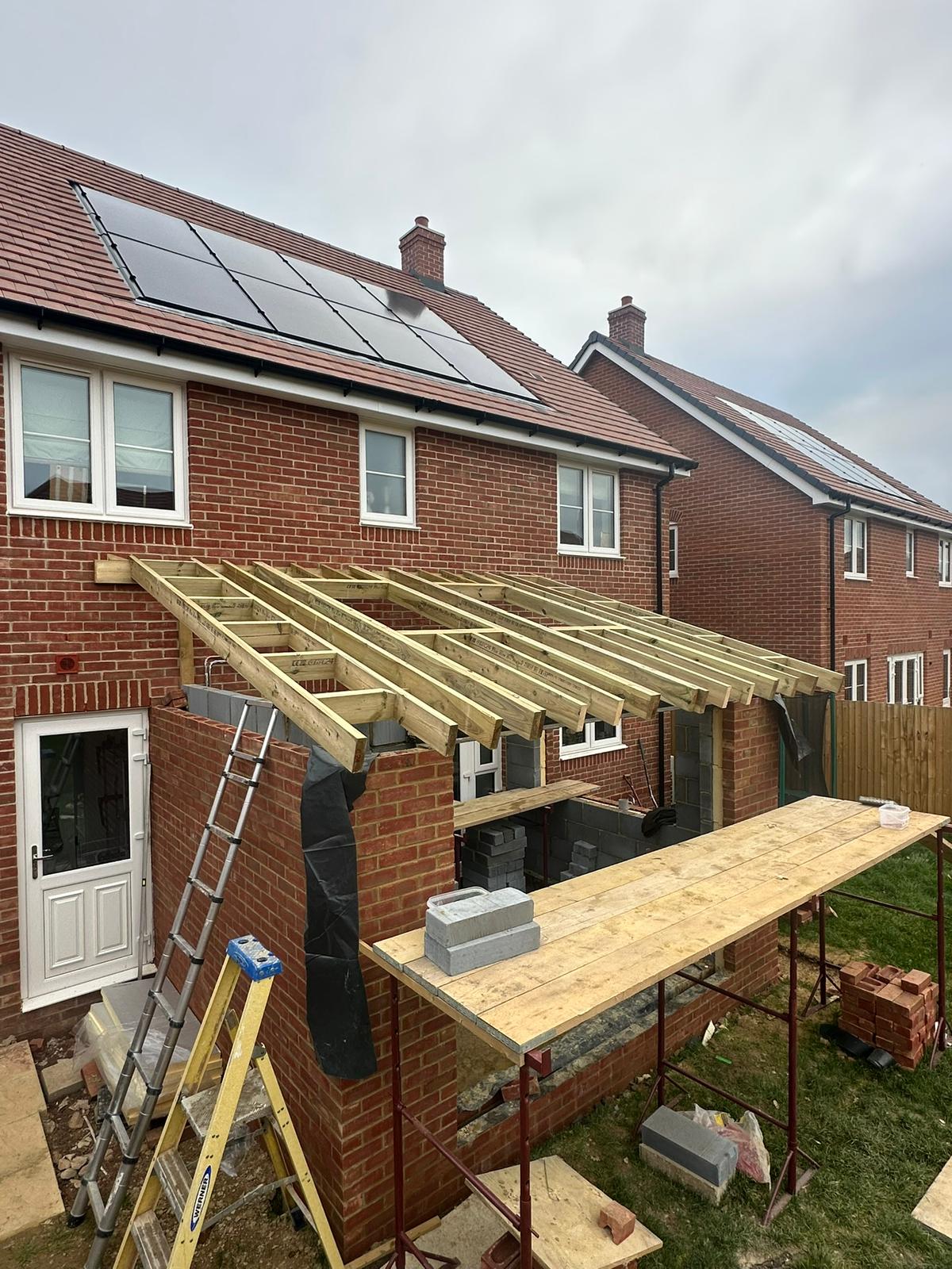 Rear extension project in progress in Kirdford