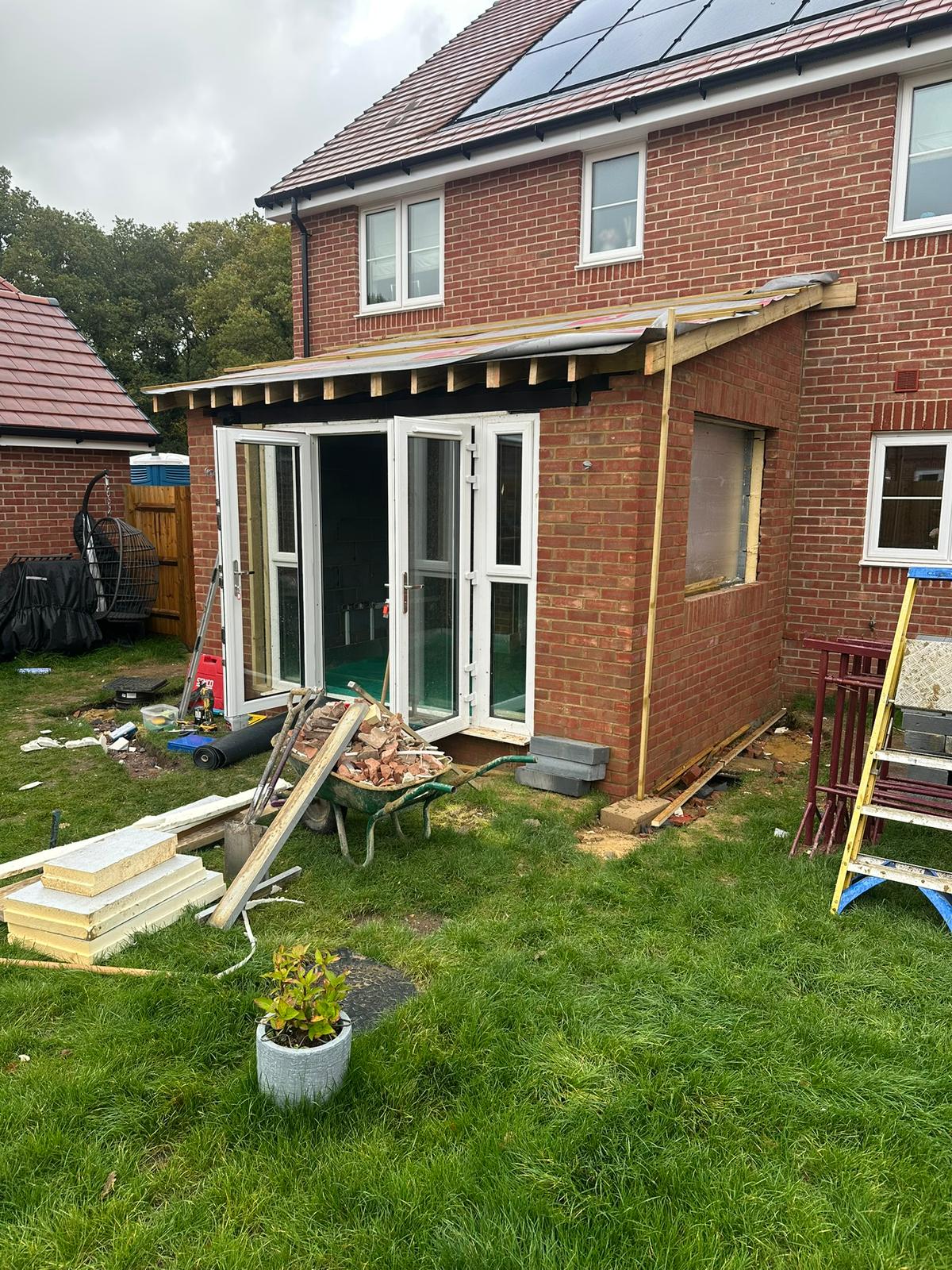 Rear extension project in progress in Kirdford