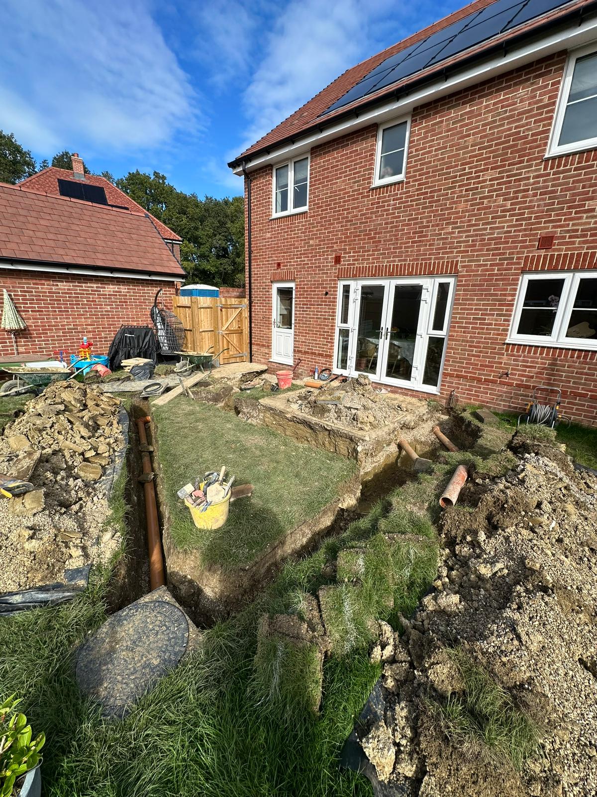 Rear extension project in progress in Kirdford