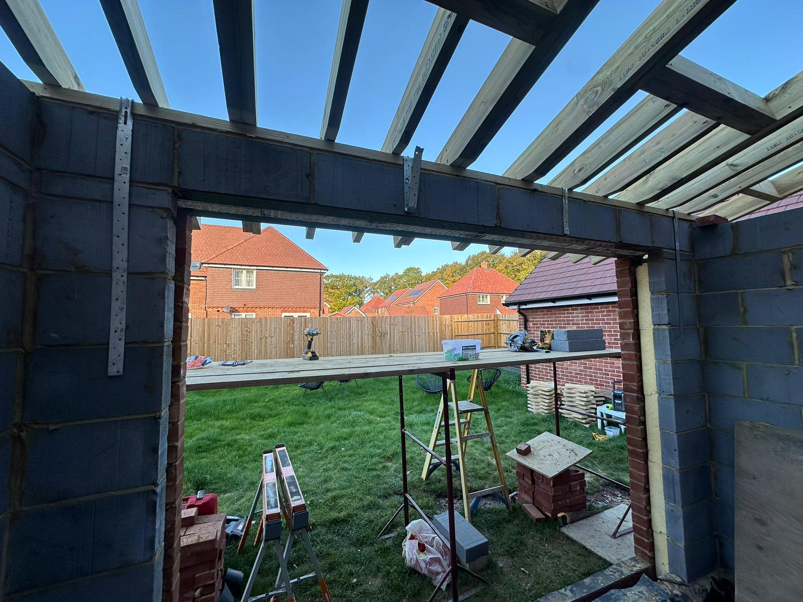 Rear extension project in progress in Kirdford