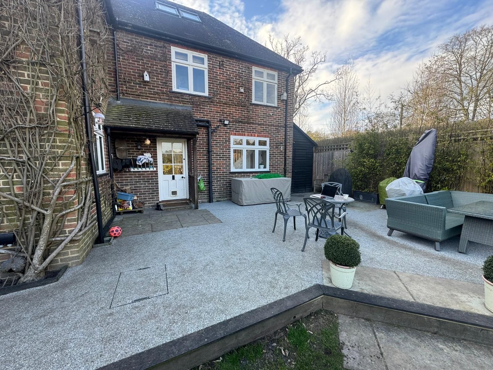 Before photo of the rear extension and large front porch project in Chiddingfold